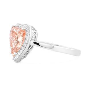 Anillo de compromiso minimalista de oro macizo de 10K, 14K o 18K con diamante cultivado en laboratorio de corte brillante redondo y en forma de corazón de 11.02 quilates, certificado por IGI. - Product Image 4