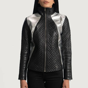 Blouson Moto Femme en Cuir Respirant Style Motard Urbain avec Poches Zippées Coupe Slim Tendance Qualité Supérieure - Product Image 4