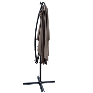 2x3M rettangolo esterno Patio ombrello ad energia solare illuminazione a LED impermeabile 6 costole a manovella Base per giardino giardino piscina - Product Image 5