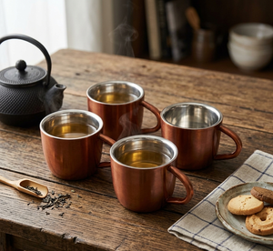 Taza de cobre de Moscú, tapa a prueba de fugas, Taza de cerámica aislada al vacío para té, café, cerveza y bebidas para bodas y fiestas - Product Image 1