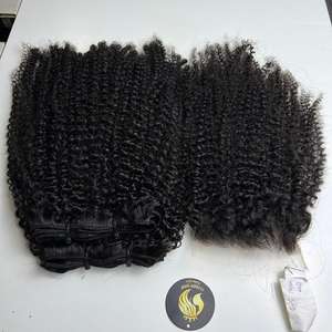 Perruque de cheveux humains Kinky Curl avec fermeture en U sans colle HD Lace Double Weave Extensions NON REMY par le fournisseur de collection Cloudyhair - Product Image 4