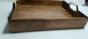 ถาดเสิร์ฟงานฝีมือ พร้อมตัวเลือกหูจับโลหะหรือไม้ สำหรับการเสิร์ฟสุดหรู ถาดไม้รูปทรงตามสั่ง คุณภาพสูง - Product Image 6