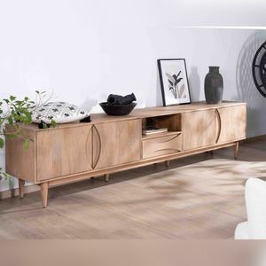 Mueble para TV Vandana Ivory Haven de 265 cm en madera maciza de mango con 4 puertas y 1 cajón Cabure - Product Image 2