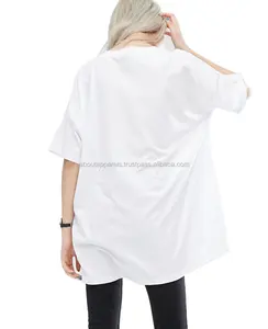 Camiseta lisa con cuello de pico para mujer, ropa 100% de poliéster, venta al por mayor, servicio OEM