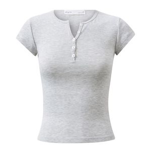 T-shirt Henley d'été pour femme, manches courtes, boutons sur le devant, coupe ajustée, tricoté en polyester, séchage rapide, décontracté, pour tous les jours - Product Image 2