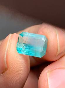 Turmalina Azul, Gema de Origen Afgano, Corte Cojín Natural, Piedra de Joyería Facetada Suelta para Anillo - Product Image 3