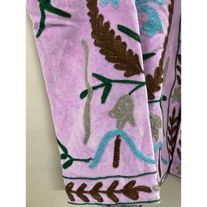 <b>Women's</b> Purple <b>Velvet</b> Jacket Mandarin Collar Floral Embroidery Prairie Chic Autumn <b>Coat</b> Handmade Suzani <b>Velvet</b> Jacket - Product Image 4