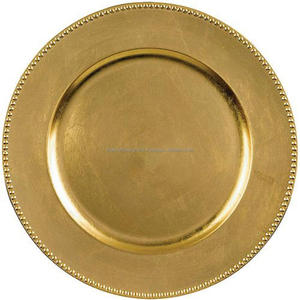 Assiettes de présentation dorées pour mariage, bordure décorative, qualité supérieure, écologiques, assiettes de luxe pour dîner, plats de service et assiettes rondes - Product Image 2