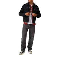 Jaket Denim pria, Vintage Fashion jaket Denim elegan biru elastis dengan tombol dekorasi layanan OEM untuk pakaian musim dingin