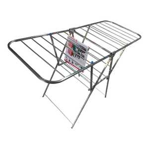 Séchoir à linge double en acier, pliable verticalement, gain de place, multifonctionnel pour petit appartement et salle de bain - Product Image 3