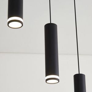 Lampadario a sospensione Angelina a 6 luci nero opaco per isola cucina, lampada a sospensione elegante (lampadina non inclusa) - Product Image 4
