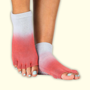 Open Toe Yoga For Women Anti-Slip Five Finger Pilates Custom Tie Dyed Logo Cotton <b>Grip</b> <b>Sock</b> Heel Shield <b>Grip</b> <b>Socks</b> Ankle Custom - Product Image 6