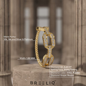 Bague en argent sterling avec diamant moissanite pour femme, design élégant en chaîne, alliance de mariage, bijoux faits à la main, luxe - Product Image 2