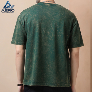 T-shirts décontractés respirants pour hommes, couleur verte, légers, entièrement personnalisables, service OEM ODM, effet délavé à l'acide, collection 2026 - Product Image 4