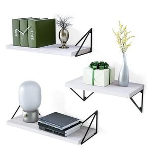 Simple Wooden Slap Metal Bracket <b>Wall</b> Shelf Shelve For Home Livingroom Hotel Bedroom Decorative Use Storage Rack <b>Wall</b> Shelve - Product Image 3