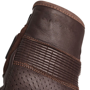 Unisex Brown Leather Racing <b>Gloves</b> Full Finger Breathable Panelled Design Buckle Closure Outdoor Riding Use - Product Image 6