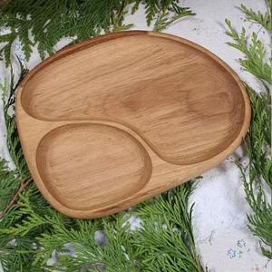 Plateau de service en bois artisanal de luxe, plateau de présentation alimentaire en bois naturel, écologique, pour restaurant, hôtel - Product Image 3