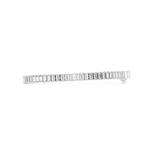 Pulsera de cadena tipo tenis de plata de ley 925 chapada en oro vintage, con moissanita de corte baguette y engaste de bisel, estilo hip-hop, para mujer - Product Image 6