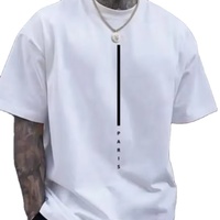T-shirt décontracté à manches courtes pour homme, en coton tricoté teint en fil, noir uni, 180g, respirant et à séchage rapide, de haute qualité, en stock
