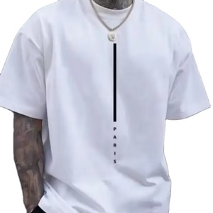 Stock de haute qualité pour hommes teint en fil solide noir coton respirant séchage rapide lourd style décontracté T-Shirt vente en gros vierge - Product Image 4