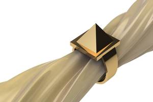 แหวนทอง 18k ชุบทองเหลืองรูปทรงเข็ม แหวนป้องกันตัว เครื่องประดับแฟชั่น - Product Image 4