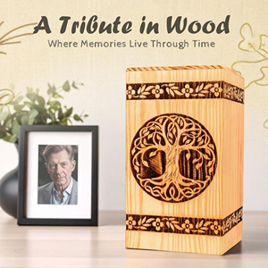 Personalized Memorial Wooden Urn Box Wooden Cremation Urn for Human Remains Walnut Wooden Funeral Urn Wholesale by AYAANS - Product Image 4