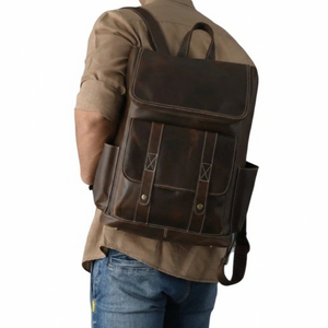 Mochila de Cuero Genuino Premium para Hombre, Bolso Ligero y Resistente para Portátil, Ideal para Oficina, Viajes de Negocios y Uso Diario - Product Image 2