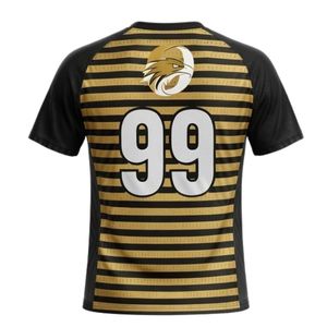 Maillot de handball rayé noir et jaune pour hommes, à manches courtes, en polyester, pour l'entraînement et les matchs sportifs, uniforme d'équipe - Product Image 2