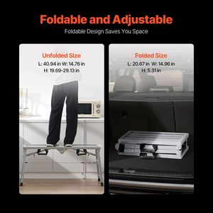 Échelle escamotable portable en acier allié, capacité de charge réglable de 400 lb, plateforme de travail pliable à 3 positions, haute visibilité pour échafaudage - Product Image 2