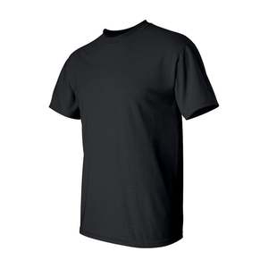 T-shirt à manches courtes pour homme, couleur noire unie, col rond, coupe classique, décontracté, tricoté, tissu jersey 100% coton - Product Image 4