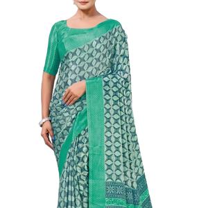 New <b>Design</b> Floral Pattern Ethnic India <b>Bandanas</b> Lunch Turkey Faux Georgette Eco-Friendly Stretchable Uniforms Saree Collection - Product Image 1