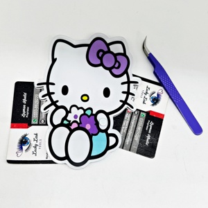 Pinzas para azulejos de paleta de pestañas acrílicas sostenibles, bonitos azulejos de flores de Hello Kitty, suministros de extensión de pestañas de etiqueta privada, azulejos de pestañas - Product Image 6