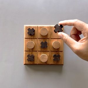 เกมส์ในร่มสุดคลาสสิก กระดานไม้ติ๊กแท็กโท เกมนoughts and crosses พร้อมบล็อก X O แบบพิมพ์ลาย - Product Image 2