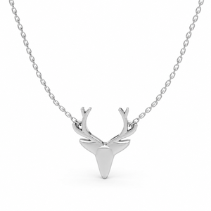 Collar con Colgante de Asta de Ciervo en Plata de Ley 925, Estilo Minimalista y Moderno, Joyería con Cabeza de Animal para Mujeres y Hombres, Diseño Personalizado al por Mayor - Product Image 3