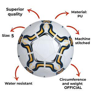 Ballon de football d'entraînement pour matchs sportifs - Vente flash Ballon de football en cuir PVC laminé 5 couches, ballon de football régulier pour joueur, compétition scolaire - Product Image 5