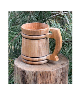 Indian Manufacturer Wooden Mug Custom Size Wholesale Supplier Wooden Barrel Mug Luxury Modern Wood & Stainless Steel Viking <b>Cup</b> - Product Image 2