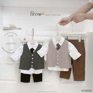 Venta al por mayor conjunto de caballeros para niños, trajes formales para niños, ropa de estilo británico Blaze y corbata para niños, trajes - Product Image 6
