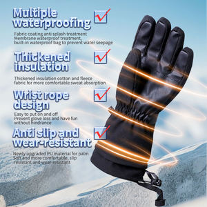 Mitaines de sport d'hiver Chic Seeker pour garçons et filles de 2 à 6 ans, rayées, en acrylique/coton, longueur poignet, pour le ski, l'extérieur, chaudes et décontractées - Product Image 2