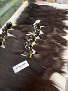 Extensions de cheveux tissés à la machine, couleurs noir foncé, donneur unique, cheveux de bébé, cheveux vierges vietnamiens, super double trame, prix de gros - Product Image 5