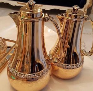 Premium beverage dispenser geometric <b>Arabic</b> pattern gold coffee pot elegant serving <b>set</b> Ramadan decor luxury <b>tea</b> flask - Product Image 1