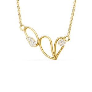 Collier pendentif cœur en fil ouvert avec diamant, bijoux de créateur haut de gamme pour femme, cadeaux personnalisés disponibles en promotion - Product Image 1