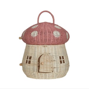 ตะกร้าเห็ดสีชมพูแบบเปิดครึ่ง ตะกร้าเก็บของทำมือ ขายส่ง เป็นมิตรกับสิ่งแวดล้อม ผลิตในเวียดนาม พร้อมส่ง - Product Image 3