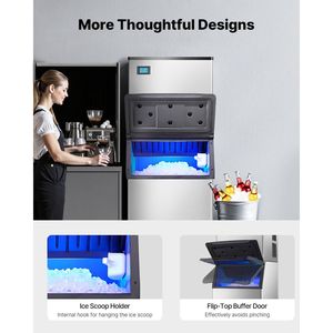 Commerciale 500 libbre di capacità in acciaio inox macchina per il ghiaccio contenitore regolabile filtro in gomma antiscivolo piedi ristorante Hotel modello - Product Image 6