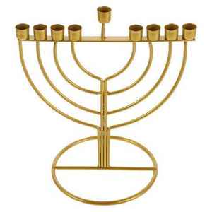 Chandelier juif moderne fini or à sept branches, Menorah Judaica - Product Image 6