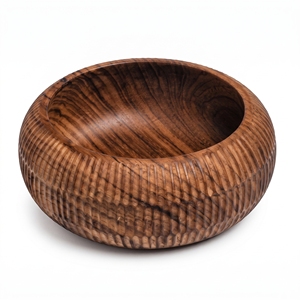 Ensemble d'ustensiles de cuisine artisanaux en bois de teck massif de qualité alimentaire, bol sculpté, plat, bassin texturé artisanal balinais, vaisselle de service - Product Image 1