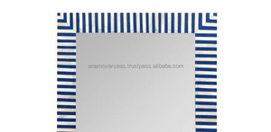 Handmade xương Inlay tường gương-Ma-rốc thiết kế hình học với xương lạc đà & <span class=keywords><strong>sheesham</strong></span> khung gỗ - Product Image 4