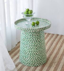 Table basse ronde moderne de luxe en nacre Capiz pour chambre à coucher, fournisseur en gros de décoration intérieure Vietnam - Product Image 4
