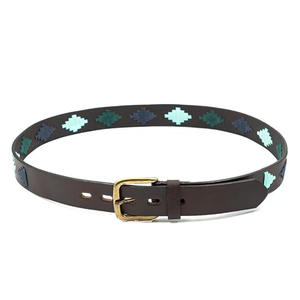 polo belt handcrafted leather waist <b>accessory</b> designed with colorful woven pattern for casual wear riding style and daily use - Product Image 5