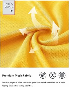 Shorts de baseball jaunes pour hommes, longueur genou, taille élastique avec poches, bas de tenue de sport pour l'entraînement - Product Image 4