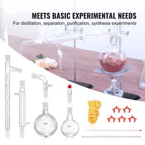 Kit di Distillazione da Laboratorio in Vetro Borosilicato 3.3 con Giunto 24/40, Apparato per Oli Essenziali da 1000ml - Product Image 2